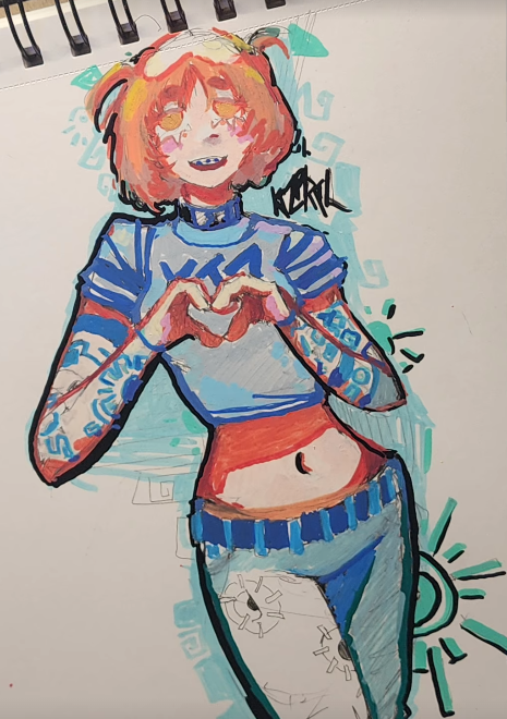 Katzpiral's tweet photo. Color!!! #art #artist #acrilic #dailyart #oc https://t.co/voUOy4K02g