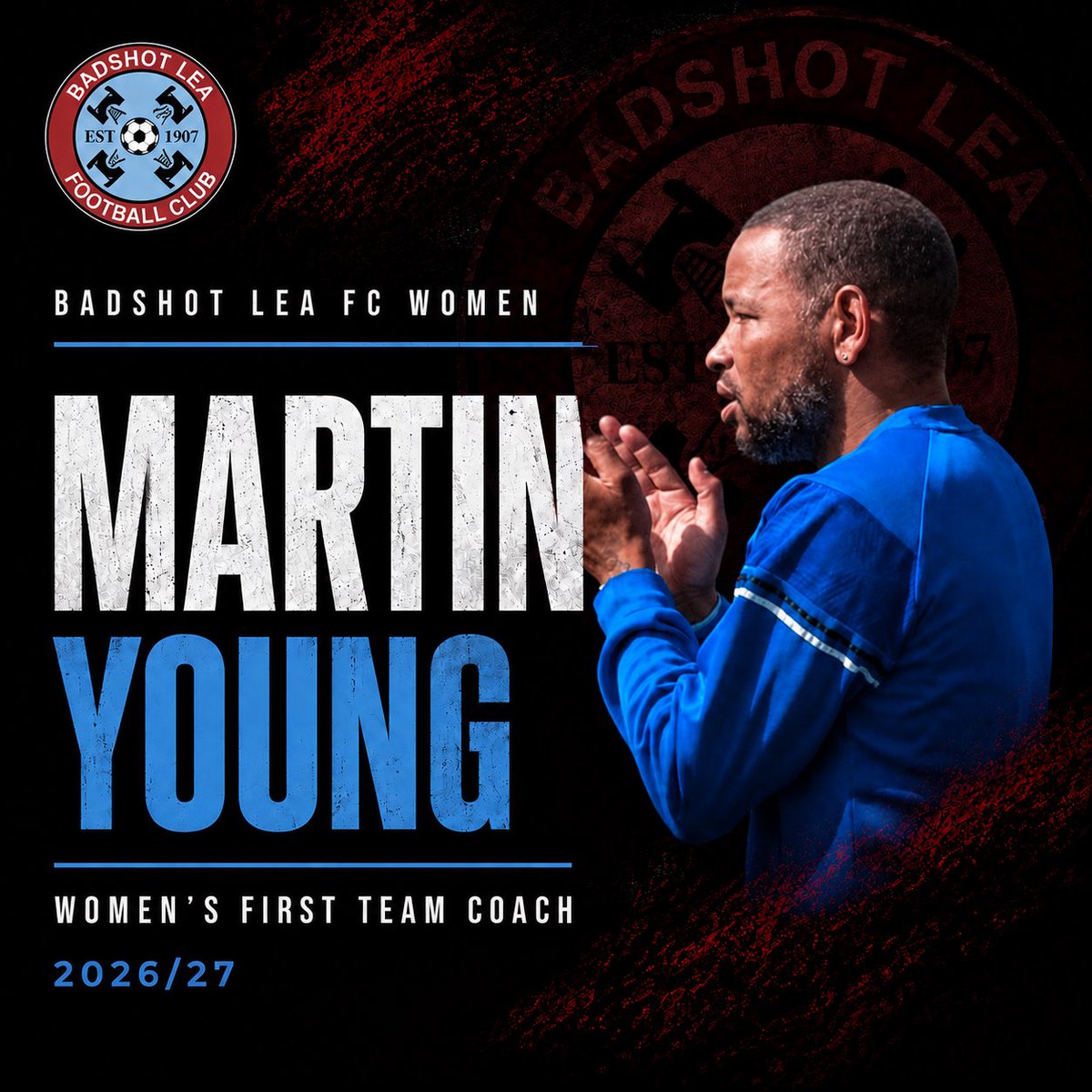 BLFC1907's tweet photo. 🚨 NEW APPOINTMENT 🚨

Badshot Lea FC are delighted to announce Martin Young as our new Women’s First Team Coach ahead of the 2026/27 season.

Martin brings over 20 years of football experience as both a player and coach, with a strong passion for player development and creating positive, ambitious environments where players can thrive.

On joining the club, Martin said:

“I’m incredibly proud and excited to be joining Badshot Lea FC Women’s as First Team Coach. Craig’s vision for the club made this an opportunity I was delighted to accept, and I can’t wait to work with the players and help build a team everyone can be proud of. Up the Baggies! ⚽”

Everyone at the club would like to welcome Martin to the Baggies and wish him every success in his new role.

👏 Welcome to Badshot Lea FC, Martin!

#UpTheBaggies #BadshotLeaFC #BadshotLeaWomen #WomensFootball #GrassrootsFootball