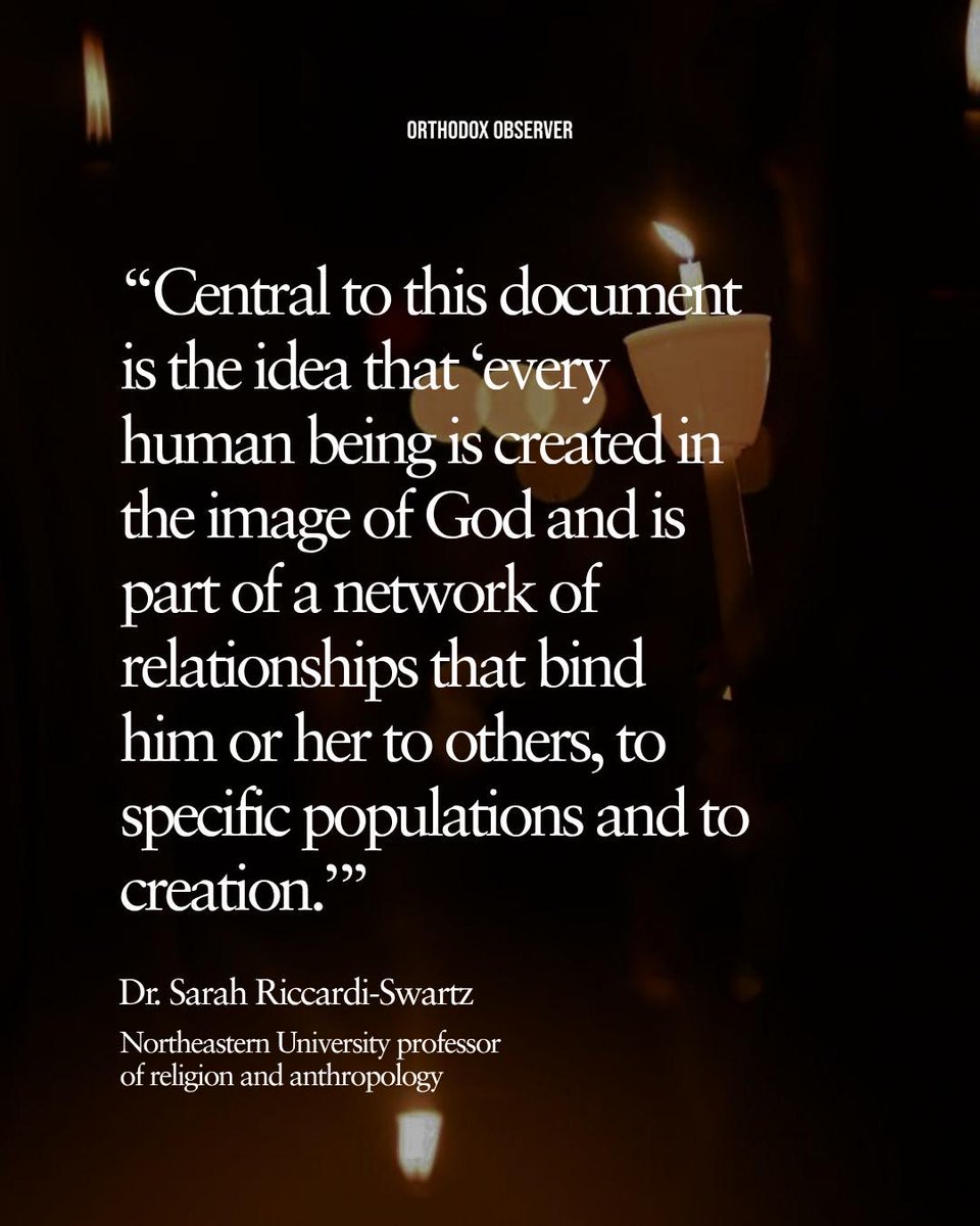 OrthoObserver's tweet photo. “Pope Leo’s Magnifica Humanitas (MH) recalls Catholic social teaching while reminding Christians everywhere that the dignity of humanity is God-given,” Orthodox Northeastern University Professor Dr. Sarah Riccardi-Swartz writes. 

“Focusing on communal care for each other, MH highlights repeatedly that all people have a responsibility for mutual care, which must not be constrained or removed due to technological development.”