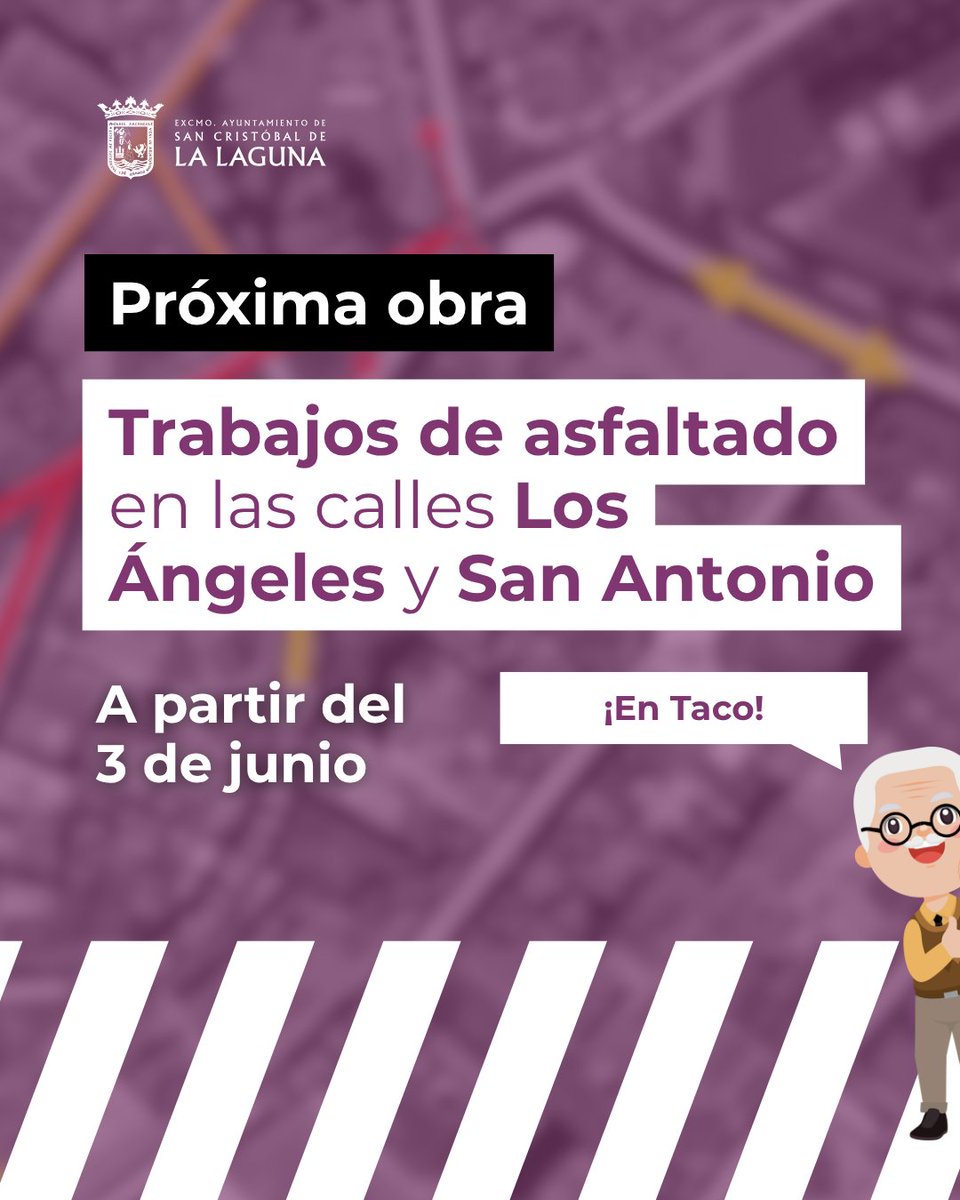 obrasll's tweet photo. ⚠️ Seguimos reasfaltando las calles de #LaLaguna con una nueva actuación de mejora en las vías Los Ángeles y San Antonio.

Desde hoy miércoles, 3 de junio, estaremos trabajando en esta zona.

👇 https://t.co/GTE6Amd7DA