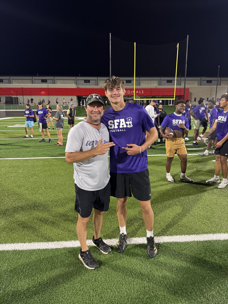 JoshGordon2027's tweet photo. Thank you @CoachPost and @CoachJMay for the invite to SFA camp. https://t.co/wuBOPFnIkF