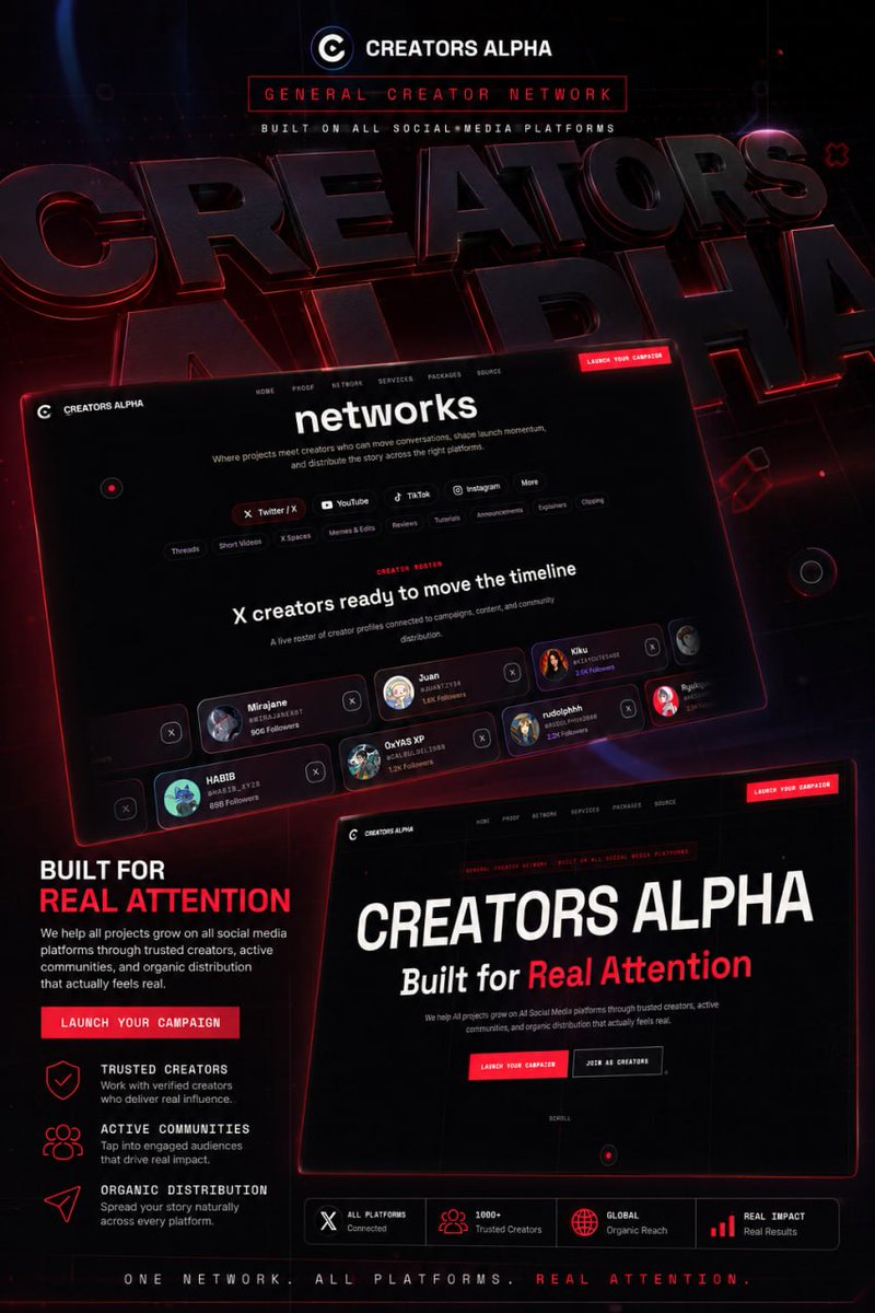 Creators_Alpha's tweet photo. Announcement

Creators Alpha has just officially launched our official website, with the domain https://t.co/j28XuQaX0k.

If you've been waiting for this, you can check it out here.

We've just entered Phase II. This phase is already at a high level as we seek partners. We'll announce the next phase for investor notification. Stay active because we're playing with a long-term vision.