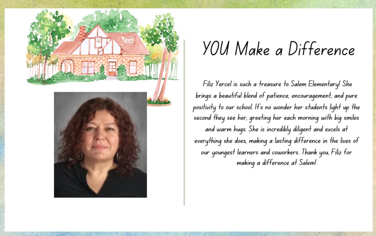 SalemESVB's tweet photo. Congratulations, Mrs. Y! You make a difference in our neighborhood! 🐏 🏠 https://t.co/LHjiV0eEu3