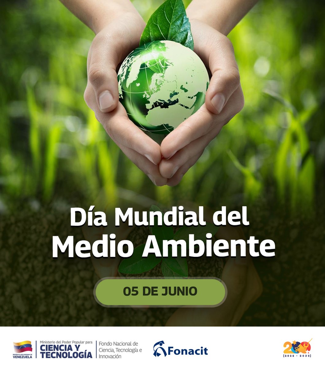 fonacit_ve's tweet photo. ¡El compromiso con nuestra Madre Tierra es de todos! 🌍💚
En este Día Mundial del Medio Ambiente, desde el #Fonacit reafirmamos nuestro compromiso por la preservación de la vida. Apoyamos y promovemos cada iniciativa que sume al resguardo de nuestra naturaleza. https://t.co/4Ynx5WTyfM