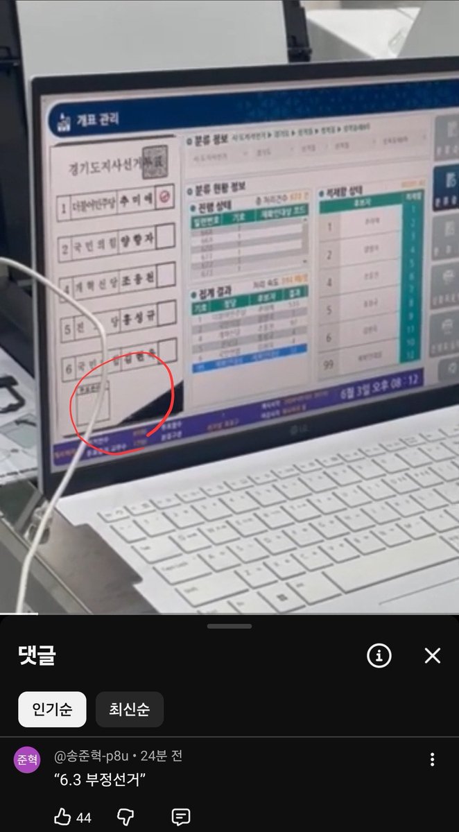 noname998790481's tweet photo. 2026년6월3일 부정선거
선관위 도장이 찍혀야 하는데 없다. 
부정선거용지를 만들 때 시간이 너무 촉박했던 것 같다. https://t.co/19W4JB9PVq