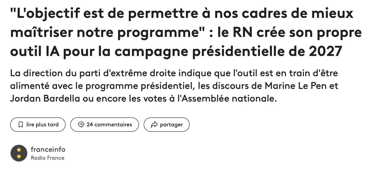 ALeaument's tweet photo. Ces gens en sont réduits à avoir une IA pour connaître  leur propre programme et ils espèrent gouverner le pays ? 

Une bande d'amateurs. https://t.co/gPg5Bg4Gza