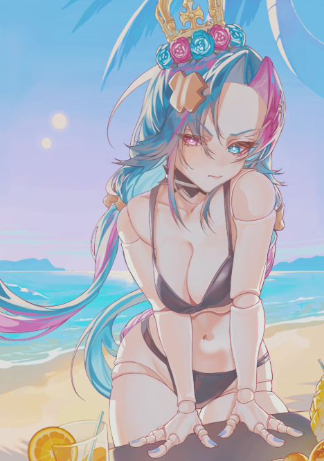 Angelic_Find's tweet photo. Sure is toasty out. UGH. Never seen a DOLL in a bikini?? Fine, come have a drink. #aherialart https://t.co/zcannDa5Lf