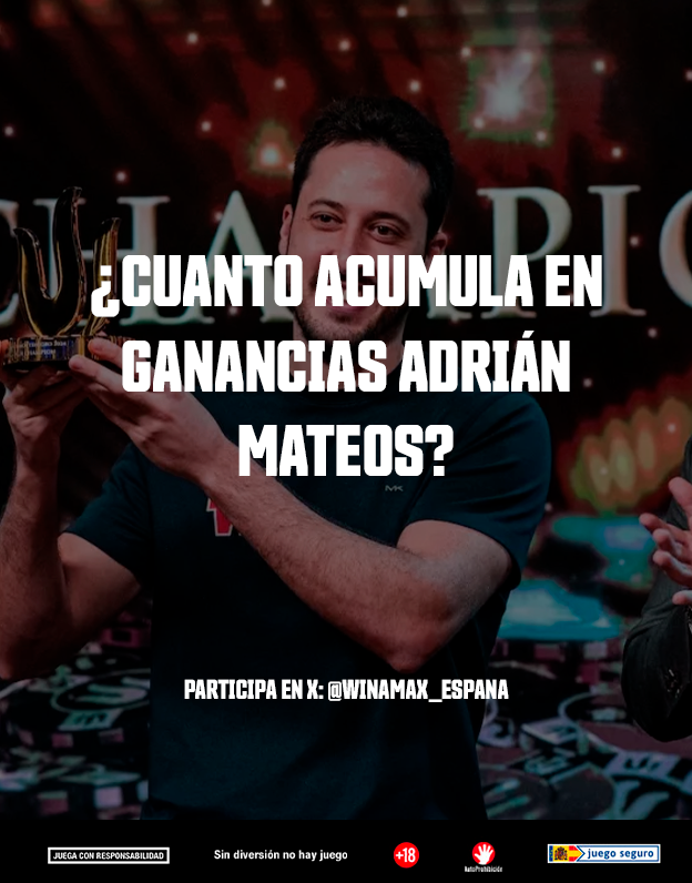 Winamax_Espana's tweet photo. 🎁 ¡SORTEAMOS 1 TICKET DE 20 €!

🏆 Adrián Mateos sigue agrandando su leyenda (y su banca).

💰 ¿Cuánto acumula en ganancias en torneos en vivo a lo largo de su carrera?

📌 Respuesta + Nick Winamax + RT + Síguenos. ¡Buena suerte! https://t.co/ogjYfdZaMp