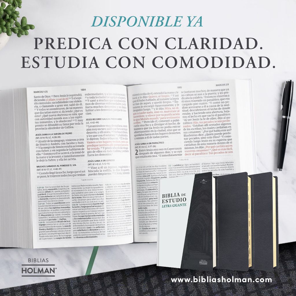 BHEspanol's tweet photo. La RVR 1960 Biblia de estudio letra gigante es el recurso ideal para quienes desean profundizar en el estudio serio de la Escritura sin sacrificar la comodidad visual. Muestra https://t.co/Ozn7begFUb https://t.co/WD8ogjzw82 https://t.co/gf9VYcq32x
