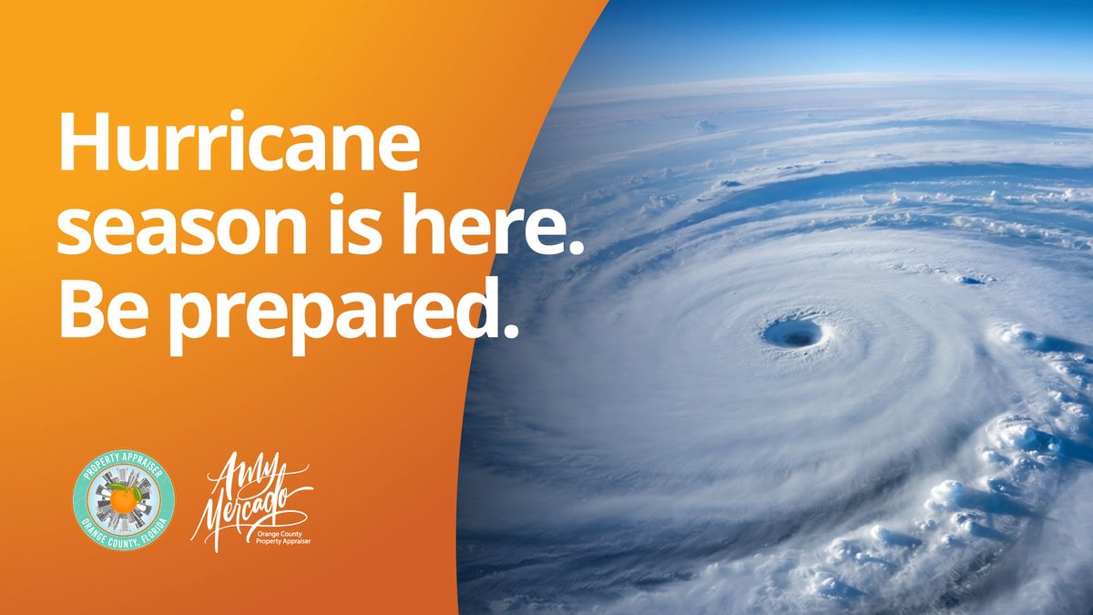 AmyOCPA's tweet photo. Hurricane season is here—be sure to follow OCPA on our social media channels for important tips and updates throughout the season. #BePrepared #HurricaneSeason2026 🌀 https://t.co/SFB8wf5kIm
