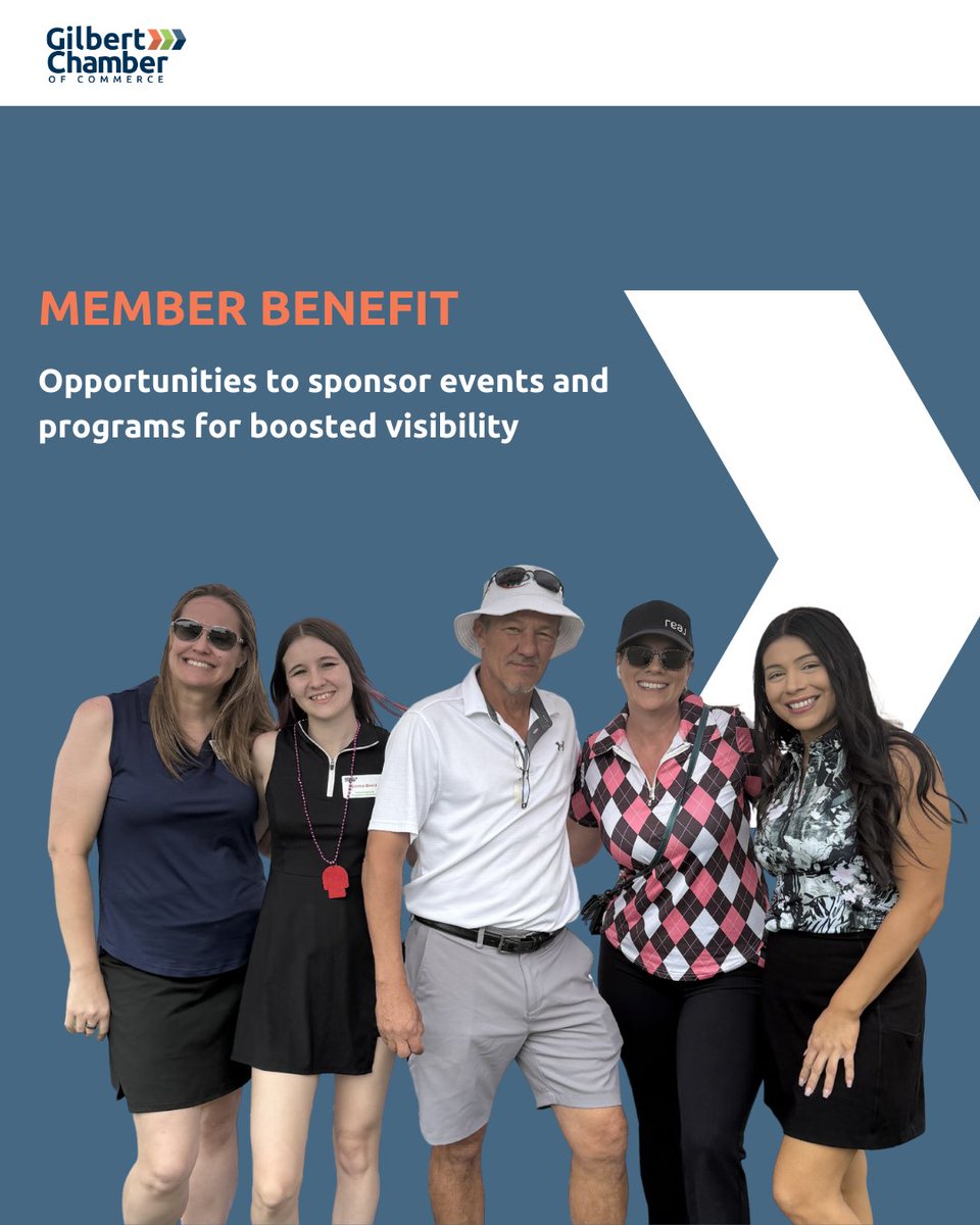 GilbertChamber's tweet photo. Chamber Members have the opportunity to get their business in front of the community and other business leaders by sponsoring events or programs.

It's time to boost your brand exposure and maximize your benefits! Contact Antoinette@gilbertchamber.com if you're interested. https://t.co/1eteWdYAP3