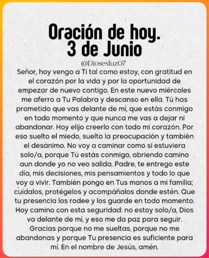 LMHH's tweet photo. @ss_gladys @ai_cao50120 @Edward733 @EdithGdeHerrera @MensajesLuz @ahinamendez @marle1518 @AELHUZ @AndradwNidia @norita3329 @Gladys94194210 @Pamen59447 @MAGLORIAVILLEG1 @OswaldoOrn @efraguza @LopezyValiente @CerdanPastora @PONCHOAGOPLA @d_mhg @RosariodelCdeV1 @Omar337989001 @juanaleon1 @AnaMarro53364 @hada_protectora @latiatt @alex1869126097 @IrisToscan5385 @lepetitportcord @pgnora @chechalaplata @sanjay29599124 @ArlindoFerreir4 @NievesAsensi @bernardo_98364 @buguitabuguita @RayzzaRg @erhbol @Nelidarojasb3 @EmelindaPicadoG @d_mhg2014 @EfrainBrreraAlv @esedonluis64 @MIBramajo @JLContrerasArt @Gladis_Ag @hildamarcano39 @CitraroTorres @saulastam @XimPete @PulidoSolange Querido Dios ♥️ 

Bendice ...
Mi hogar 
Mi familia 
Mi trabajo 
Y cada plan que tiene 
mi corazón 
Que tu paz me acompañe
en cada momento 
y que todo lo que haga 
sea para tu gloria 

Amén 🙏🏻 https://t.co/M6m80ckau8