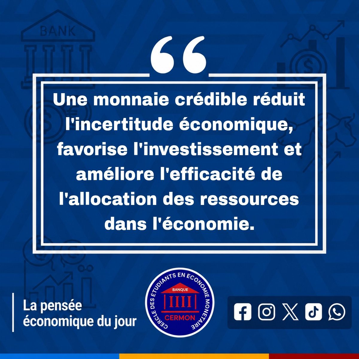 DesMonetaire's tweet photo. 📌 Pensée économique du Jour 

#PenséeEconomiqueduJour #PEJ #UNIKIN #EconomieMonetaire #Finance #Kinshasa #LeadershipEtudiant #RechercheEconomique #RDC https://t.co/bZdII6NQys