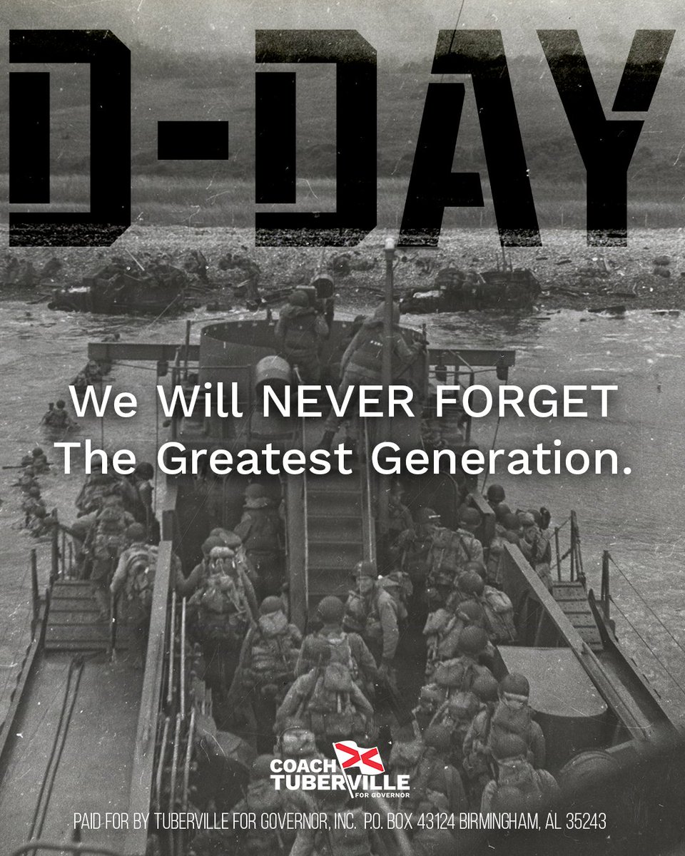 CoachForGov's tweet photo. Join me in remembering the courage and sacrifice of the brave patriots like my dad who stormed the beaches of Normandy 81 years ago. https://t.co/6lW75miZR0
