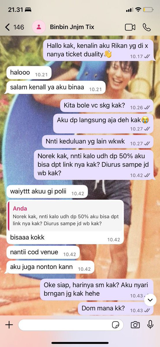 nominxna's tweet photo. HELP RT PLS ( bantu temen ) 

SCAMMER TIKET CAT 2 JNJM DUALITY IN JKT

AKUN PENIPU https://t.co/EL7VVrrkRy

No. WA : 089677787131

6802038760 / BCA A.N FERNANDA FATHUZAH MATIYA

hati hati ya teman timun kalau mau wtb dan norek a.n ini better di skip aja karna belio nipu temenku🙏🏻 dia udah dp setengahnya dan orang shibal ini menghilang gitu aja🙏🏻

TAGS. SCAM JNJM DUALITY IN JKT