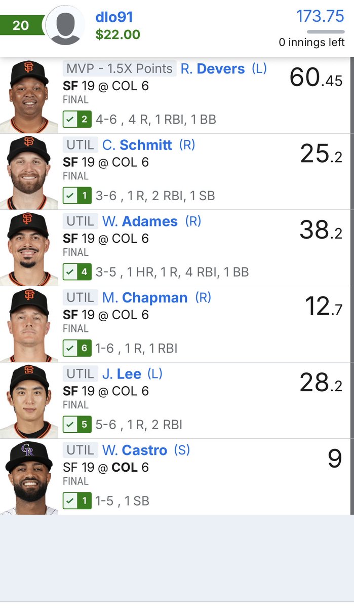 Joronomo707's tweet photo. The last few days playin DFS i discovered @MoonshotsMLB and my close friend @artisin_  &amp; myself been using their product and have been doing pretty well shout out Moonshots MLB https://t.co/KRktazDpzd