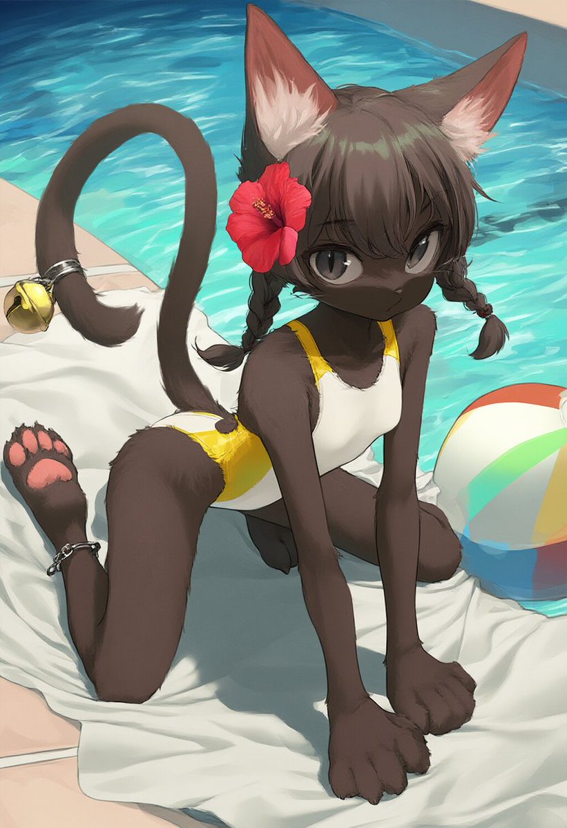 UraApul_AI's tweet photo. More of the girls come to enjoy the pool.
🐈⬛ Nerro 🐌 Buttercup 👄 Mawlly 🍎 Applebloom
#AIart #Furry #Anthro #SlugGirl #Mawile #Catgirl #Pony https://t.co/krcsbOi0g6