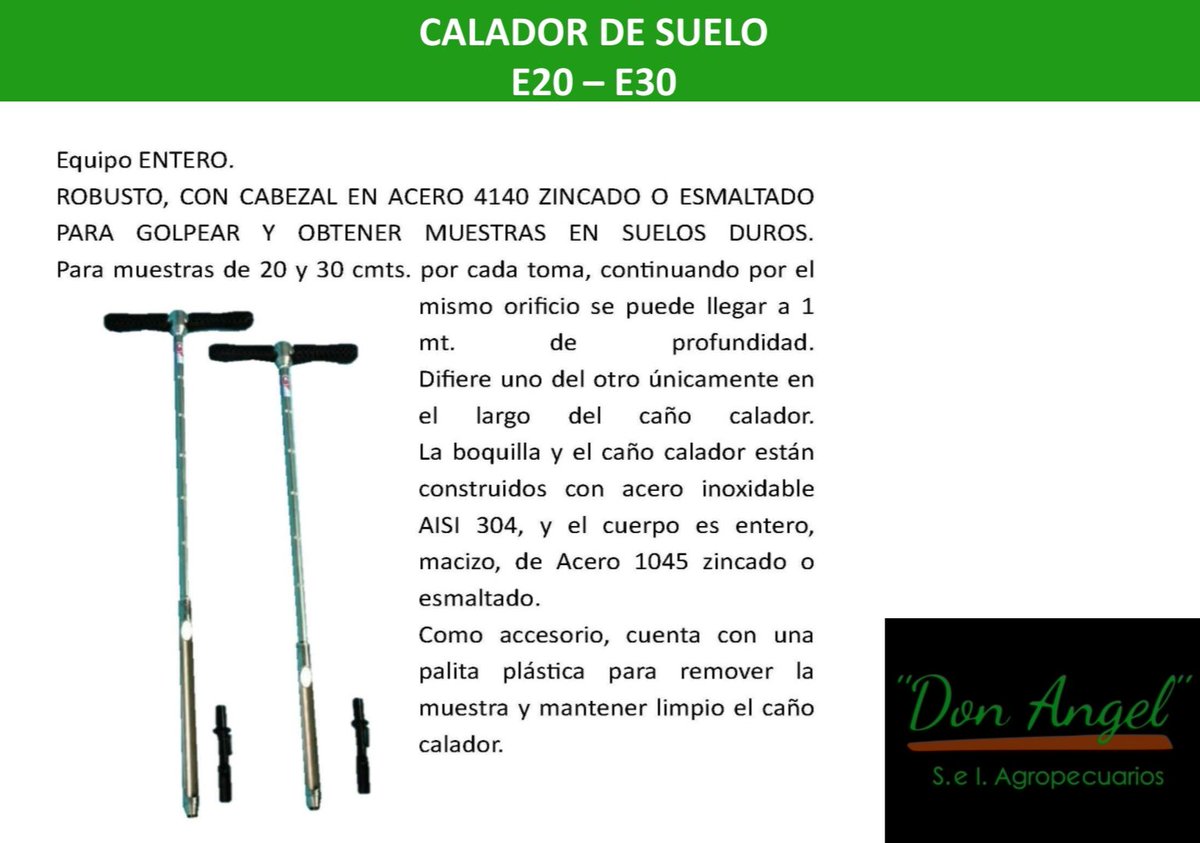 DonAnge26917020's tweet photo. Si necesitas hacer muestreo de suelos, tenemos los caladores que necesitas. Consultanos y te asesoramos para que inviertas tu tiempo y dinero en la herramienta adecuado a tus necesidades. https://t.co/XLKWJ265Hp https://t.co/tLJ3bJRXp8