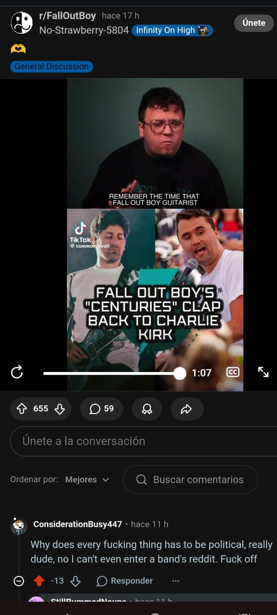 adrianotclouds's tweet photo. @reddit_lies Can't even enter my favorite band's sub reddit without being political, it's stupid https://t.co/nYpJz8MRXi