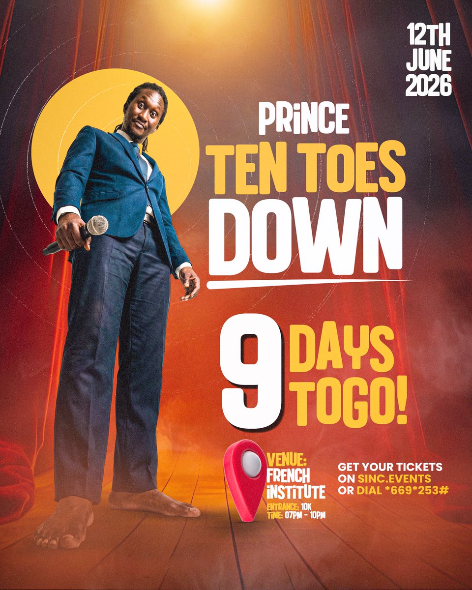 princenshiz's tweet photo. 🚨9 days to go🚨
Energy going up. Expectations going higher.

Keep buying your tickets on https://t.co/pbu2KuDhjf or use the ussd *669*253# 

This is not just a show.
#10ToesDown 🔥🔥 https://t.co/RRR3LIaMo1