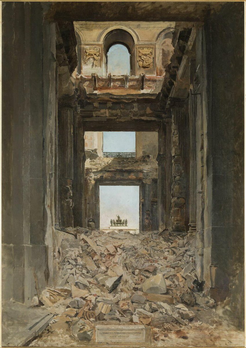 LouvreDaily's tweet photo. Ruins of the Tuileries / Ruines des Tuileries (1871)

Meissonier, Ernest https://t.co/rTwTtaEen7