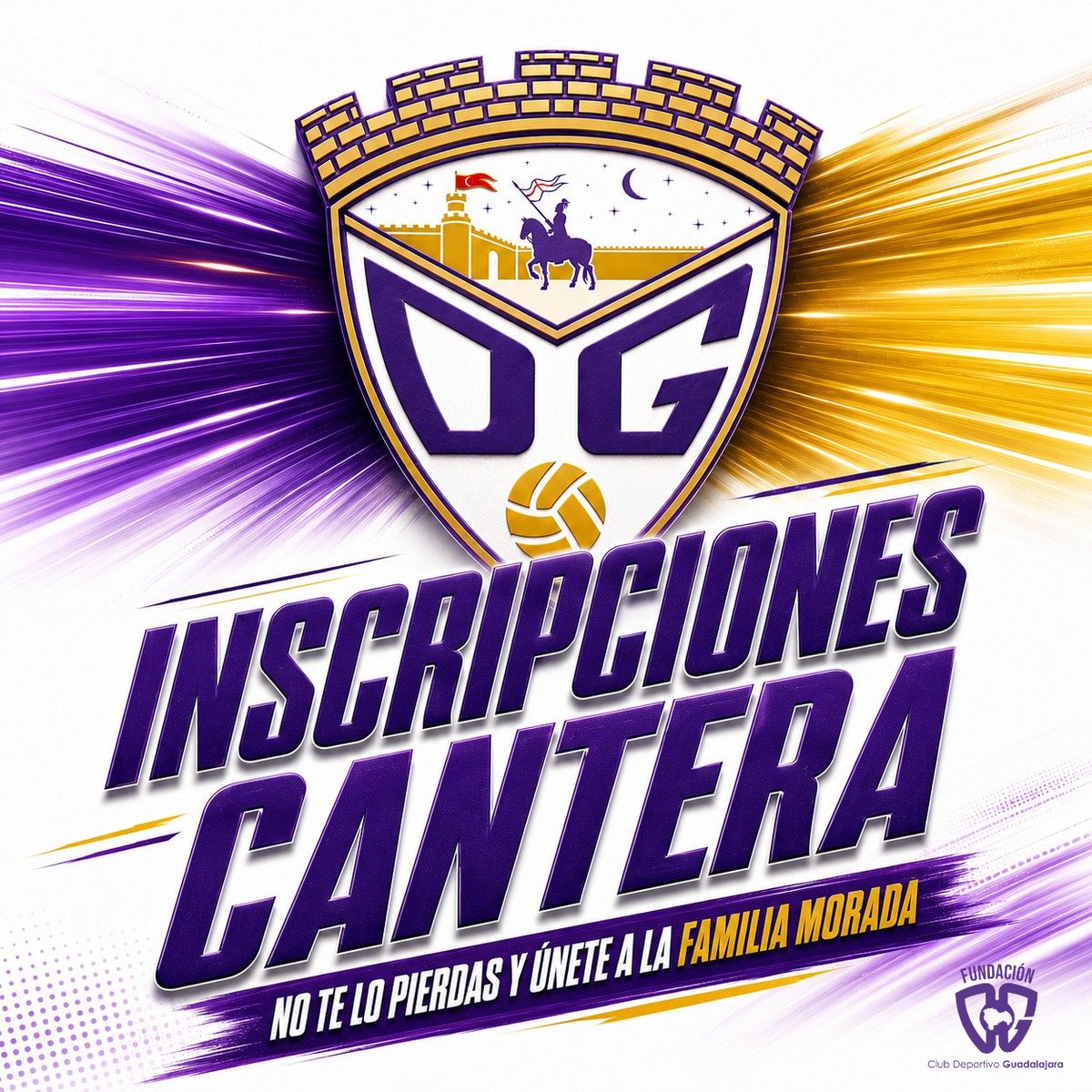 CDG_cantera's tweet photo. INSCRIPCIONES DE CANTERA ABIERTAS! 💜⚽

¿Quieres formar parte de la familia morada?

A partir de hoy puedes realizar tu inscripción en las oficinas del Pedro Escartín, en horario de oficina:

🕒 De lunes a viernes, de 10:30h a 14:00h y de 16:30h a 20:30 h. https://t.co/ucno3CtRHE