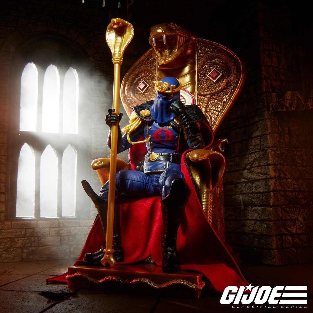 HasbroPulse's tweet photo. The throne has been waiting. So has #CobraCommander! 

#GIJoe #ClassifiedSeries #221 places Cobra's supreme leader where he belongs, commanding from an imposing serpent throne. 

Pre-order now on #HasbroPulse! 

🔗 https://t.co/5cSmffBdRt https://t.co/cq4ZW4oLoo