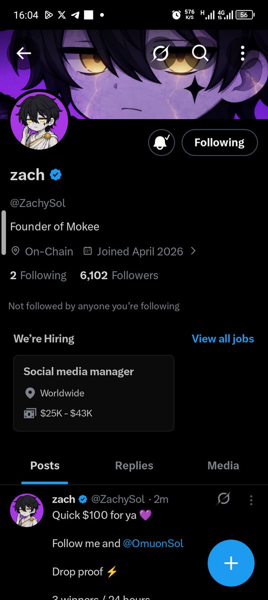Dami_boy2's tweet photo. @ZachySol @OmuonSol done ✅ https://t.co/i6H2tuievq