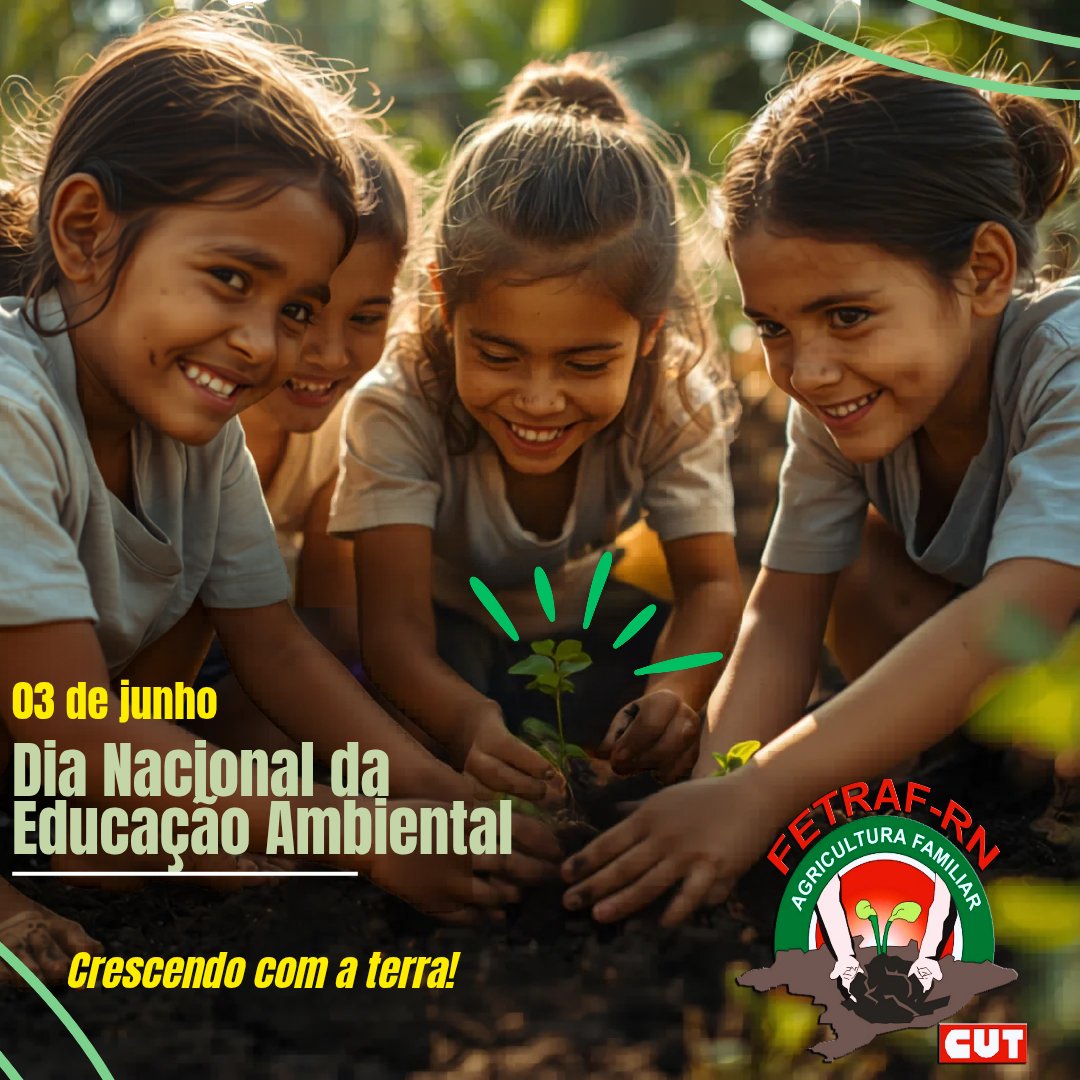 rn_fetraf's tweet photo. 🌱 DIA NACIONAL DA EDUCAÇÃO AMBIENTAL

A FETRAF-RN celebra a importância de cultivar, desde a infância, o respeito à natureza, o cuidado com a terra e a responsabilidade com o futuro do planeta.

#DiaNacionalDaEducaçãoAmbiental  #AgriculturaFamiliar #FETRAFRN https://t.co/I54B5ZFQRo