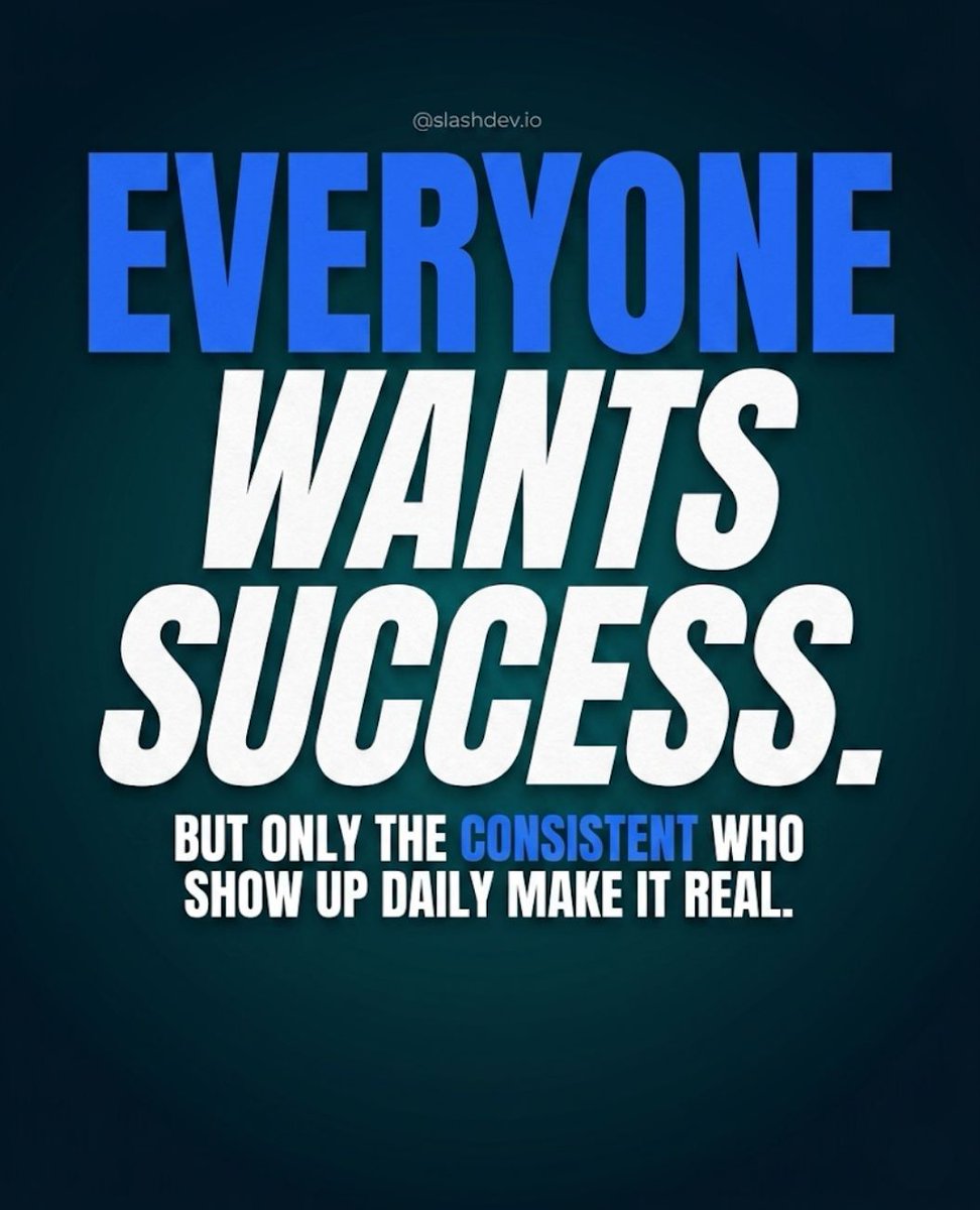 slashdevhq's tweet photo. Having a vision gives you direction.

Showing up every day gives you results. 📈

Don't let the daily grind wear you down when the initial excitement fades. Every massive achievement you admire is simply the result of seemingly boring, repetitive actions done consistently over a long period of time.

The formula is simple:

1️⃣ Plan.
2️⃣ Commit.
3️⃣ Execute.
4️⃣ Repeat.

You don't need to make massive leaps every single day, but you do need to take daily steps to make your goals a reality. Keep showing up. 🔥

.
.
.

#Consistency #Success #DailyHabits #Motivation #Founders #Mindset #TechCommunity #SlashDev