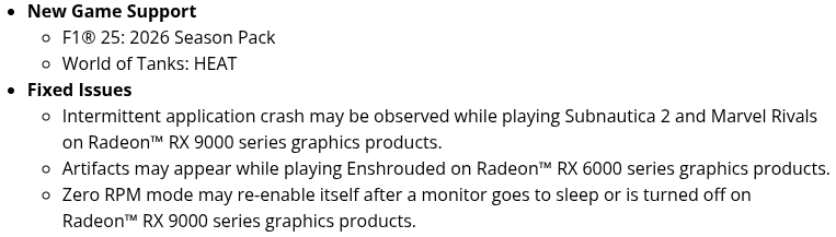 opinali's tweet photo. Adrenalin 26.6.1 is out, nothing special apparently, support for a couple new games and some fixes.

There's also a big update of 3DMark and it's all about Windows-on-ARM which reminds me that the whole industry needs to divert some effort to support that turd. https://t.co/f9nX6UJoRX
