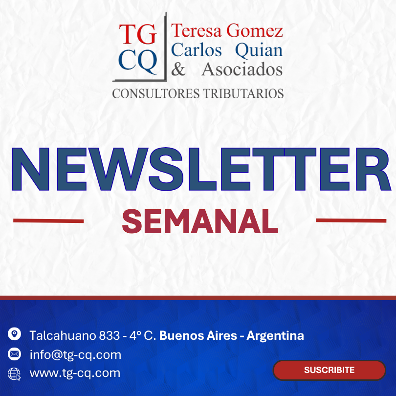 TgcqAsoc's tweet photo. Compartimos nuestro Newsletter semanal. 

- Ganancias
- Procedimiento Fiscal
- Combustibles
- Derechos de Exportación
- Sociedades de Garantía Recíproca
- Fondo de Asistencia Laboral
- Régimen de Promoción del Empleo Registrado
- Ciudad de Buenos Aires

📌https://t.co/mkB4MVSsgu https://t.co/RBF8oCHEwi
