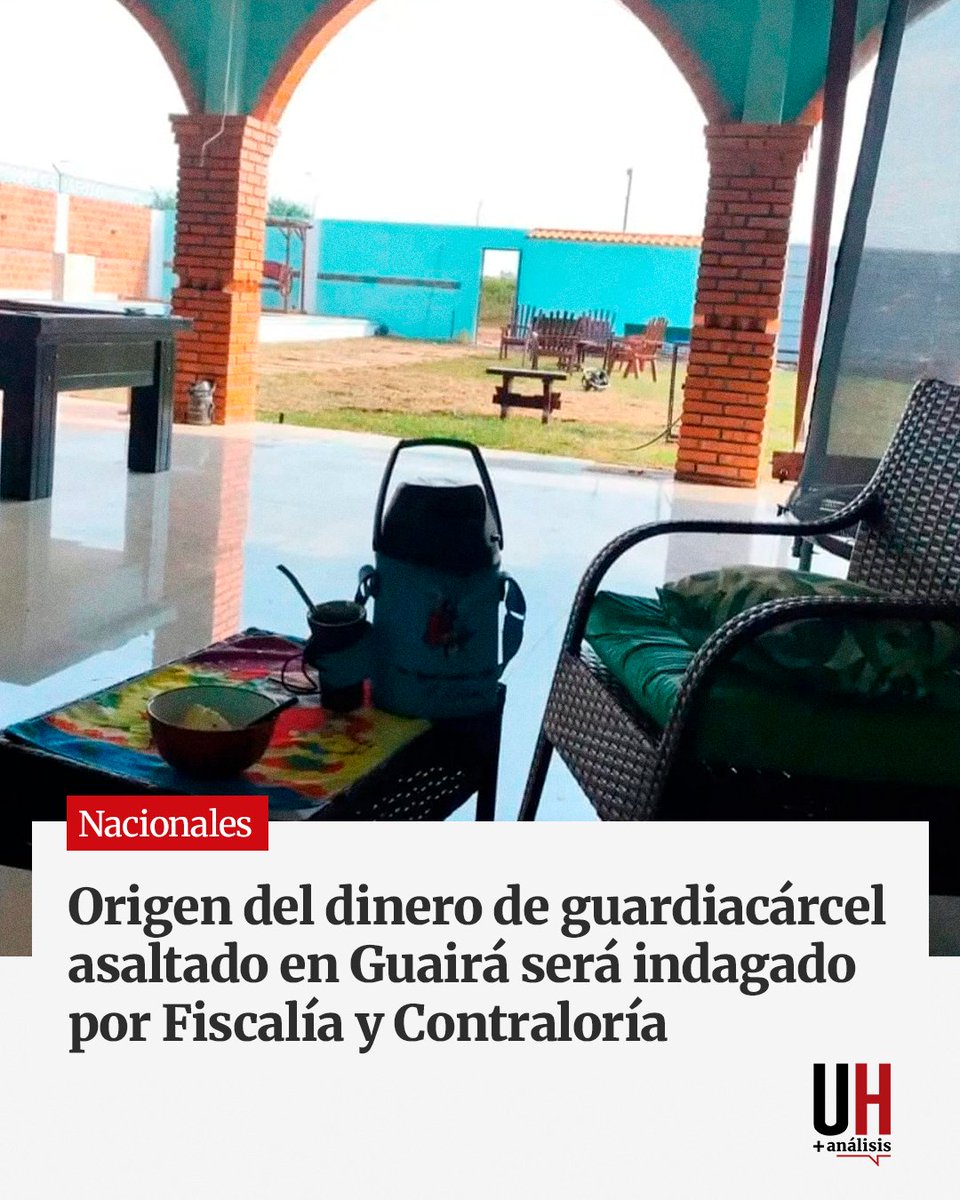 UltimaHoracom's tweet photo. Tras el asalto que sufrió un guardiacárcel en el distrito de San Salvador, del Departamento de Guairá, la Fiscalía indagará el origen del dinero que le fue robado, el cual fue de G. 280 millones, mientras que la Contraloría, por su parte, iniciará un examen de correspondencia a raíz de unos videos donde el funcionario ostenta lujos.

https://t.co/zITx2zKAUc