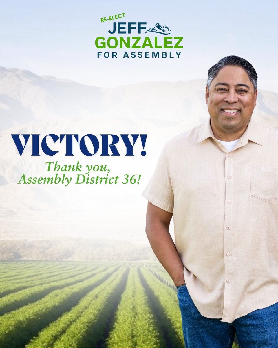 Gonzalez4AD36's tweet photo. Thank you to everyone who supported our campaign and helped us advance to the General Election.

I am grateful for every vote, every conversation, and every person who believed in our mission.

The work is far from over, and together, we're just getting started. https://t.co/nY1ZPmgmb4