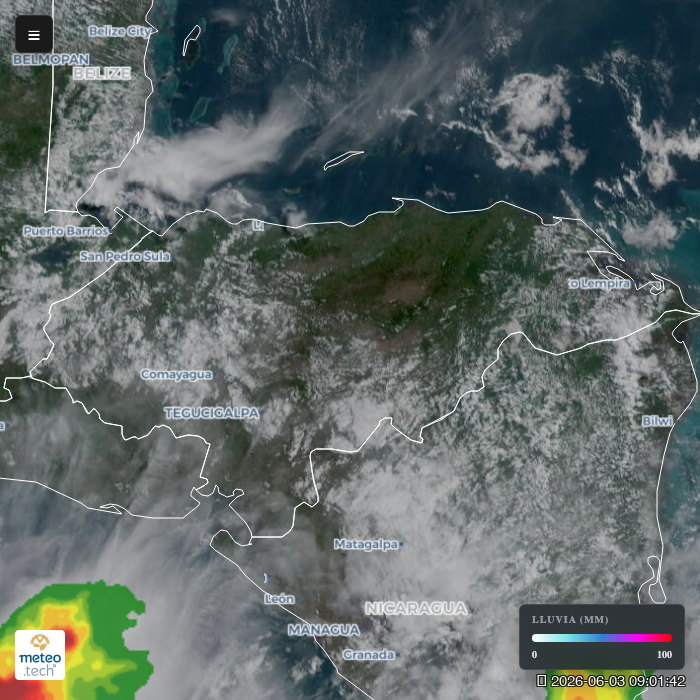 climaya's tweet photo. 🇭🇳 Se esperan chubascos dispersos y actividad eléctrica aislada en la región Suroccidental por la tarde. Precipitaciones débiles e aisladas se reportan para el Sur y Oriente del territorio nacional.
Atiende los avisos oficiales. Mapas de tiempo real en nuestra web. #ClimaHN https://t.co/WIL79crgqY