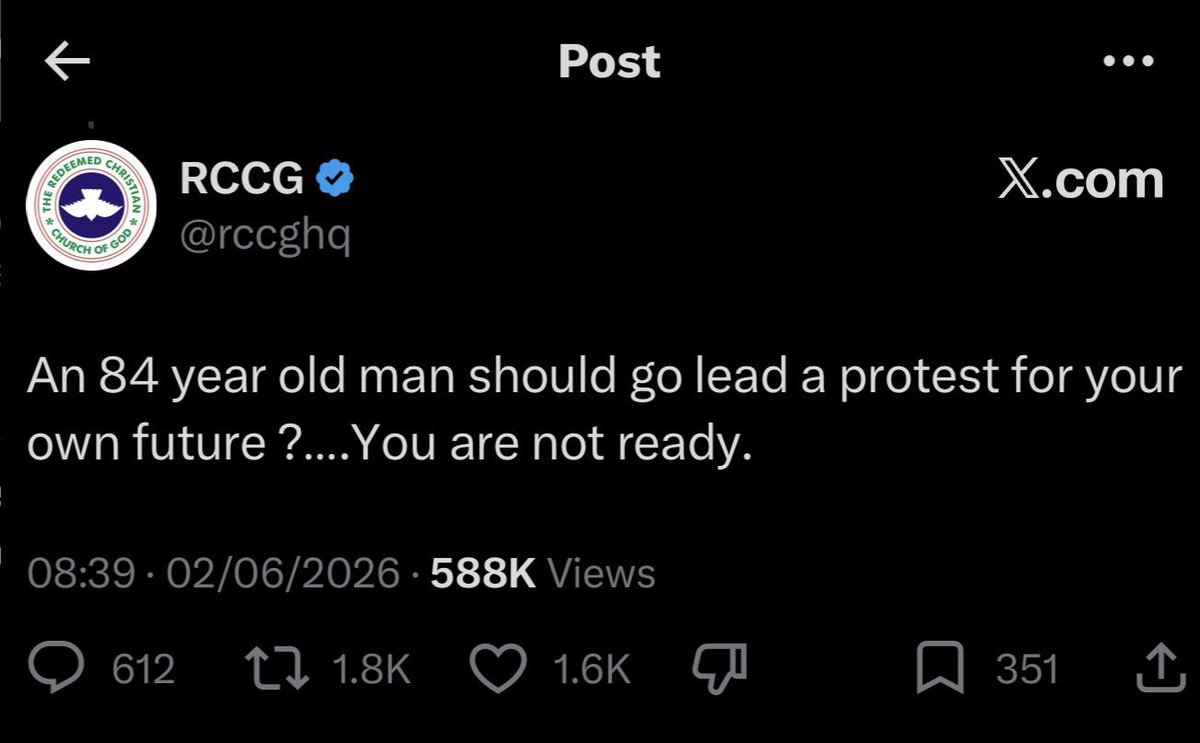 serbmecha's tweet photo. @PsychMove Have you seen this post before? I’m not sure you will, because it got deleted immediately. 

This is the official account of the RCCG on Twitter. If this is how the admin thinks and behaves, tell me what the head of the organization will allow. https://t.co/avIIJoc4WS