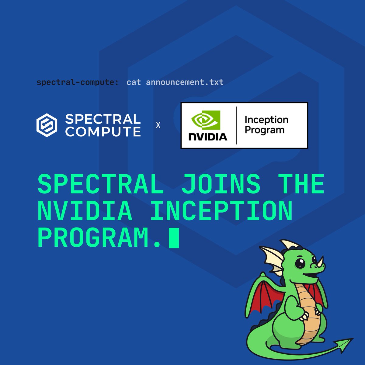 SpectralCom's tweet photo. 𝗦𝗽𝗲𝗰𝘁𝗿𝗮𝗹 𝗖𝗼𝗺𝗽𝘂𝘁𝗲 𝗶𝘀 𝗻𝗼𝘄 𝗽𝗮𝗿𝘁 𝗼𝗳 𝘁𝗵𝗲 𝗡𝗩𝗜𝗗𝗜𝗔 𝗜𝗻𝗰𝗲𝗽𝘁𝗶𝗼𝗻 𝗽𝗿𝗼𝗴𝗿𝗮𝗺. 🟩

Inception is @nvidia's program for AI startups - a membership that gives access to technical resources, preferred pricing on NVIDIA hardware and software, and exposure to a global network of investors and partners.

CUDA is the de-facto standard for AI developers, and we’re honored to play our part in growing the ecosystem.