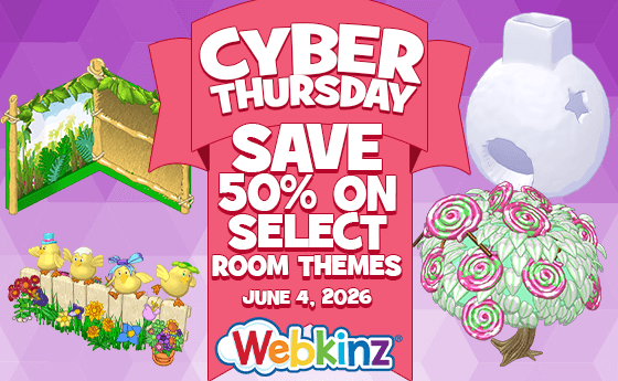 ganzestore's tweet photo. #CyberThursday --> TODAY, June 4, 2026 only
50% OFF select #Webkinz #Classic room themes and items
https://t.co/MPEARdAwwq
@webkinz https://t.co/LtG58k6ADk