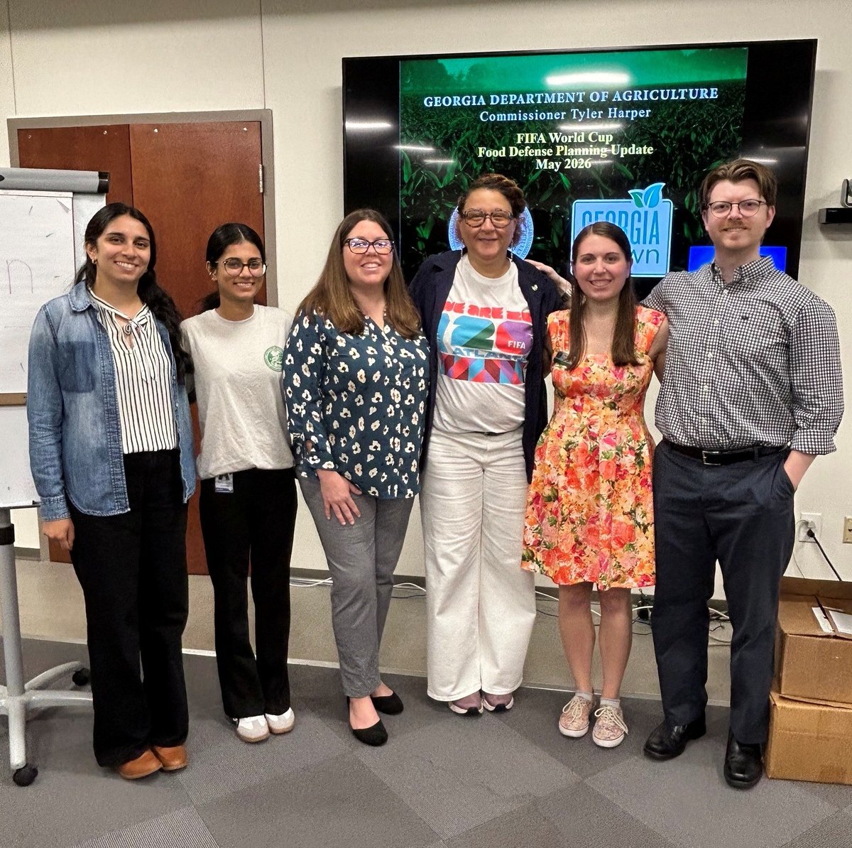 GaDeptAg's tweet photo. Our Emergency Management and @GDAFoodSafety  teams are preparing for FIFA events coming to Atlanta later this month!

Recently, they hosted a tabletop exercise alongside several state partners, including the @GaDPH, @GBI_GA, and the @PoisonCenterGA.

This collaborative training helped strengthen our FIFA food defense preparedness efforts in the event of a foodborne outbreak. We had excellent participation and appreciate everyone who contributed to the success of the exercise.