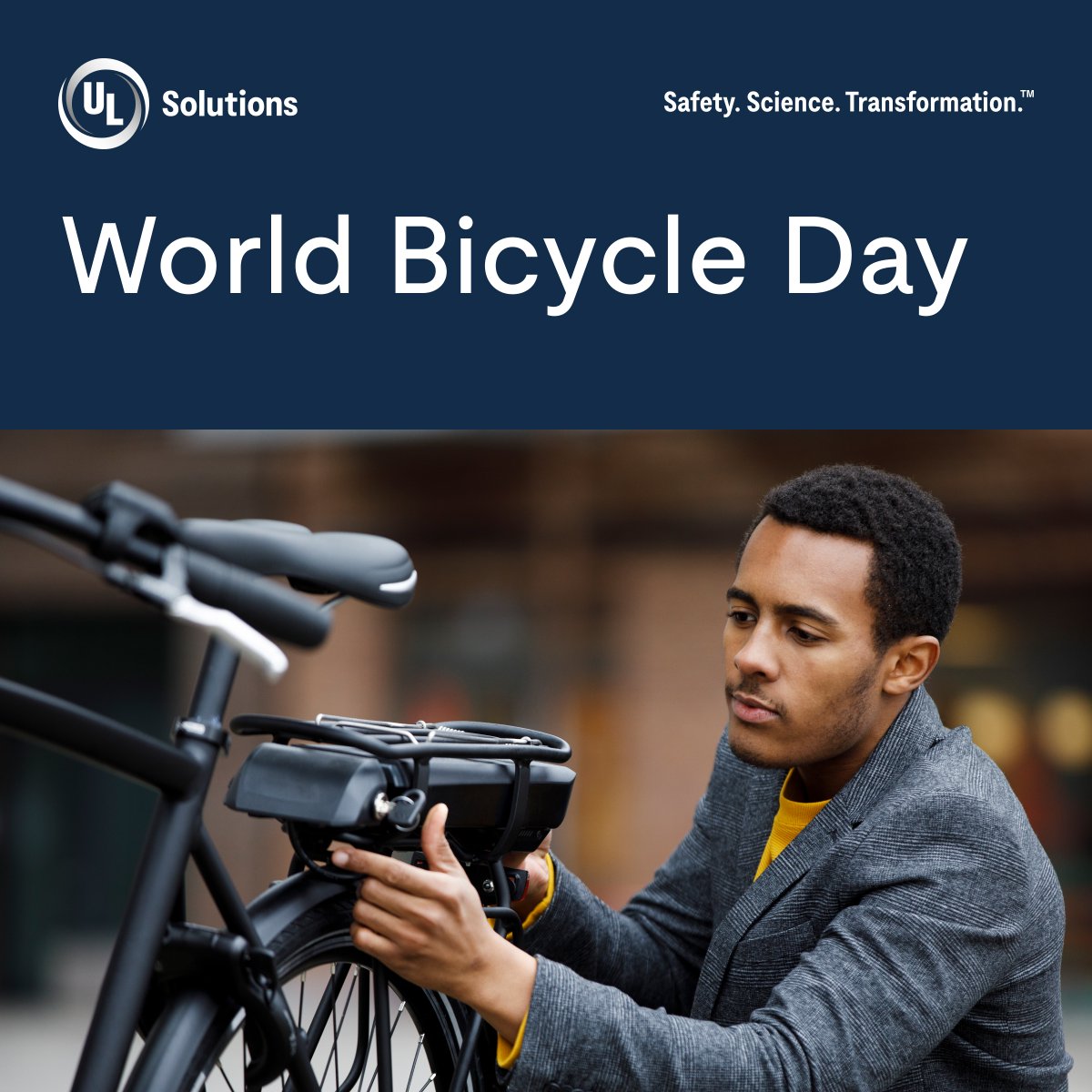 UL_Solutions's tweet photo. It’s #WorldBicycleDay! Ride electric? Take a moment to learn about lithium-ion battery risks like #thermalrunaway and how our tests and certifications for #ebike batteries can help reduce fire risks. Read here: https://t.co/tYiSKUwSv7 https://t.co/r543c5xE1R