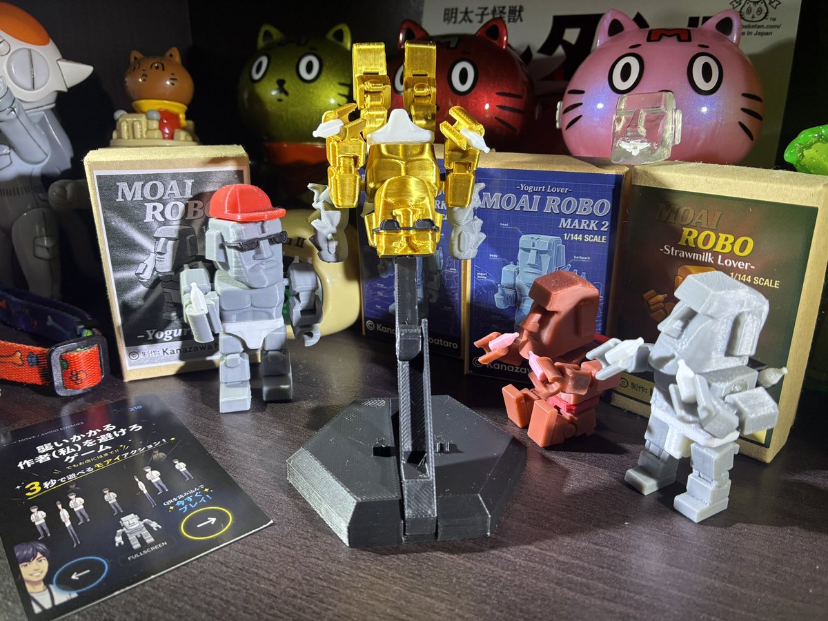 fmnt69's tweet photo. ついにきました金色に輝くモアイ🗿🗿🗿✨
バックパックにチビモアイ装備できましたわ🗿🗿
なんかねー、集めたくなるんです🗿( ˉ ˡˍˉ 🗿)ﾓｱｲ
箱が相変わらずかわいい🗿

 #モアイロボ
@kanazawamoataro https://t.co/L9XHk1lEru