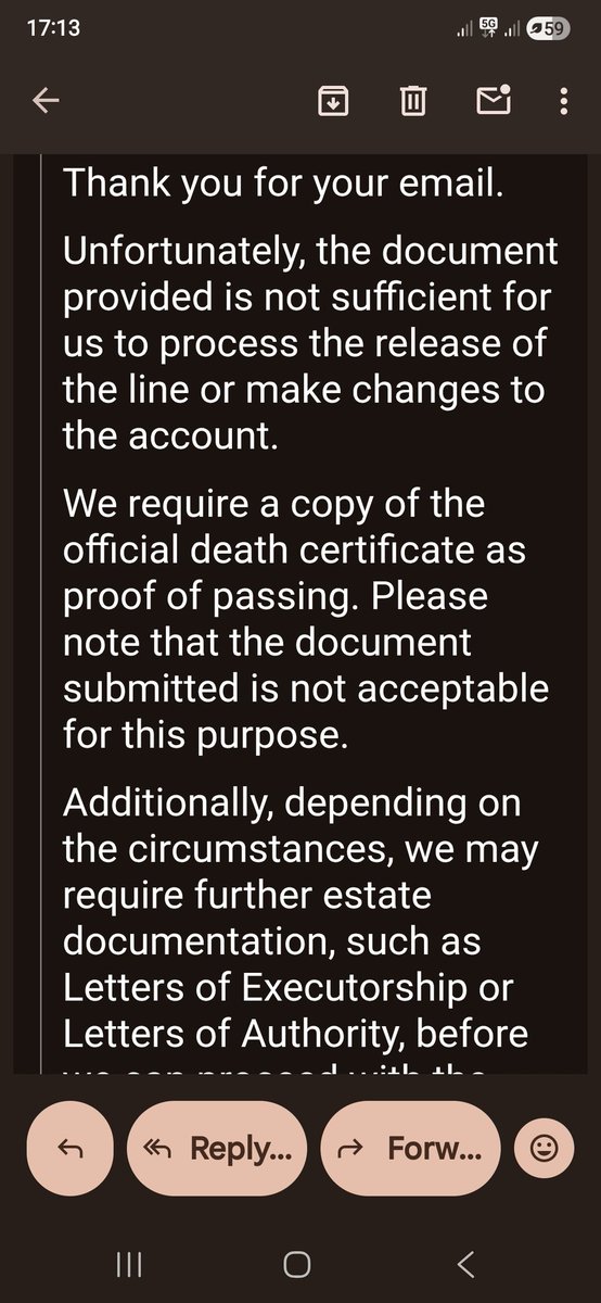 AlouiseR's tweet photo. @RSAWEB we have been dealing with tenants who squatted in our house, the man died, his kids moved out and we have no contact HOW MUST WE PROVIDE YOU WITH A DEATH CERTIFICATE? ALL WE WANT IS OUR VUMA LINE RELEASED AS THE RIGHTFUL OWNERS! Ur response is not acceptable! https://t.co/noonU6iLAo