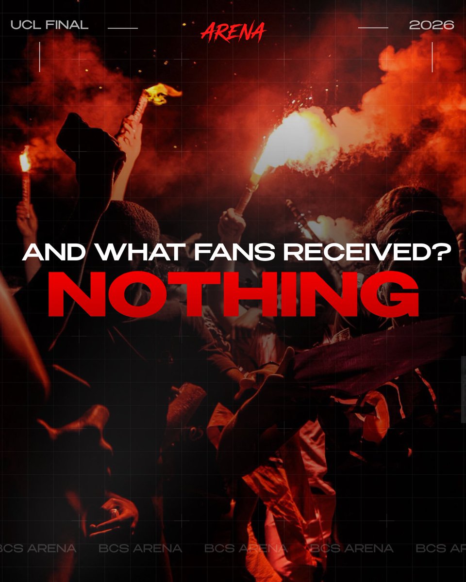 bcs_arena's tweet photo. The 2026 Champions League Final broke records. But not for the fans.

📌 27.57 million social interactions in 29 days before kickoff.
📌 23.22 billion potential impressions — all generated by fans.
��� 16.2 million people in the UK streaming through unofficial channels because the match was locked behind a paywall.
📌 3.09 million US viewers on CBS — the biggest club football audience in American TV history.
📌 The clubs split a €2.428 billion prize pool.

The broadcasters got record-breaking numbers. The platforms collected the data. And the fans who powered all of it? Got nothing back. But what if all that activity actually meant something? What if every post, every share, every debate in the comments converted into something real — back to you? Imagine that.

🏟️ With Arena, you don't have to imagine. We're putting the final touches on our platform and will be presenting the first iteration very soon. Every action will count. Stay tuned with us!