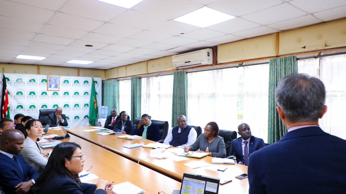 KeForestService's tweet photo. CCF Hosts JICA Delegation to Strengthen Forestry Partnership 

@CCF_Kenya, Mr. Alex Lemarkoko, today hosted a delegation from the Japan International Cooperation Agency (@jica_direct) led by Mr. Masaru Kurimoto at the Kenya Forest Service Headquarters in Karura, Nairobi, to discuss areas of mutual interest and strengthen collaboration in forestry development and climate resilience.

The meeting focused on the development of a proposed Technical Development Project aimed at promoting tree growing, agroforestry, seedling production, and capacity building for technical officers to enhance climate resilience among local communities.

The two teams emphasized the importance of partnerships in advancing sustainable forest management, landscape restoration, and climate action.

Speeaking at the meeting the CCF welcomed the partnership noting that it presents an opportunity to strengthen technical capacity, improve seedling production, and support communities through sustainable agroforestry initiatives .

On his part Mr. Kurimoto said that JICA remains committed to supporting Kenya's forestry sector through initiatives that promote climate resilience, sustainable development, and community empowerment.

The discussions reaffirmed the strong collaboration between KFS and JICA in supporting Kenya's environmental conservation and tree-growing agenda.