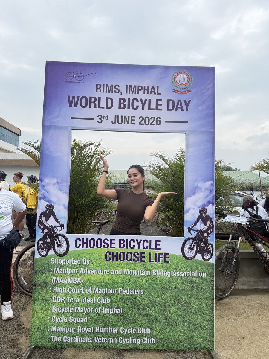 LaishramSoma's tweet photo. Pedaling together for a healthier future! 🚴‍♀️🌍

A successful World Bicycle Day ride organized by MAAMBA, with the support of RIMS Hospital Manipur and all Cycling associations of Manipur. Grateful to see so many riders come together to promote fitness, sustainability, and a cleaner environment.

“Every turn of the pedal is a step toward better health and a greener planet.”

#WorldBicycleDay #RideForHealth #RideForEnvironment #MAMBA #REIMSManipur #ManipurCycli