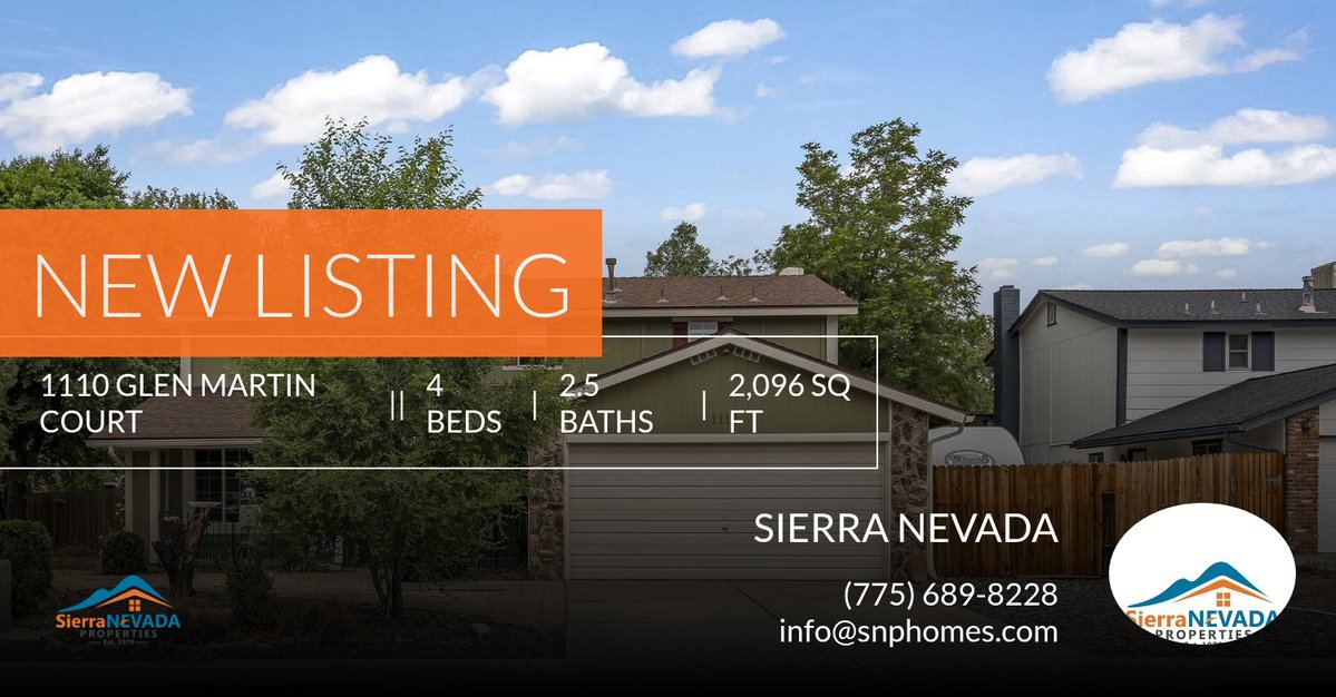 SNPHomes's tweet photo. 📍 New Listing 📍 Take a look at this fantastic new property that just hit the market located at 1110 Glen Martin Court in Sparks. Reach out here or at (775) 689-8228 for more information

#PaintTheTownOrange https://t.co/WOGDf35W6Q https://t.co/Eq6UcgJ9P9