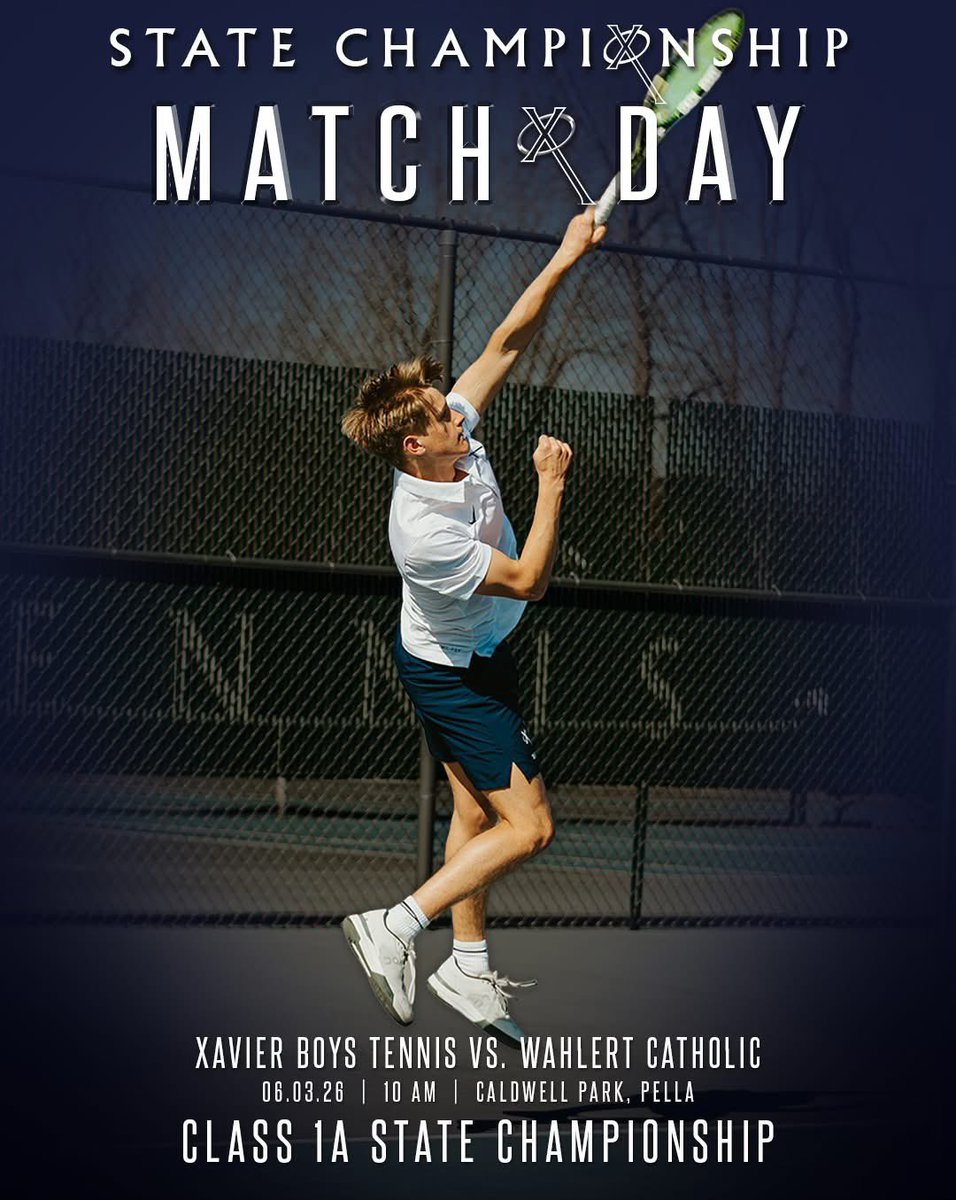 XavierSaints's tweet photo. TO THE 'SHIP WE GO! Good luck to Coach Deignan and XHS Boys Tennis as they face Wahlert Catholic in Pella for the Class 1A State Championship today! #WeAreXavier #BeXceptional
Live scoring info: https://t.co/XCuGFi0Eex https://t.co/239dAwtqoP