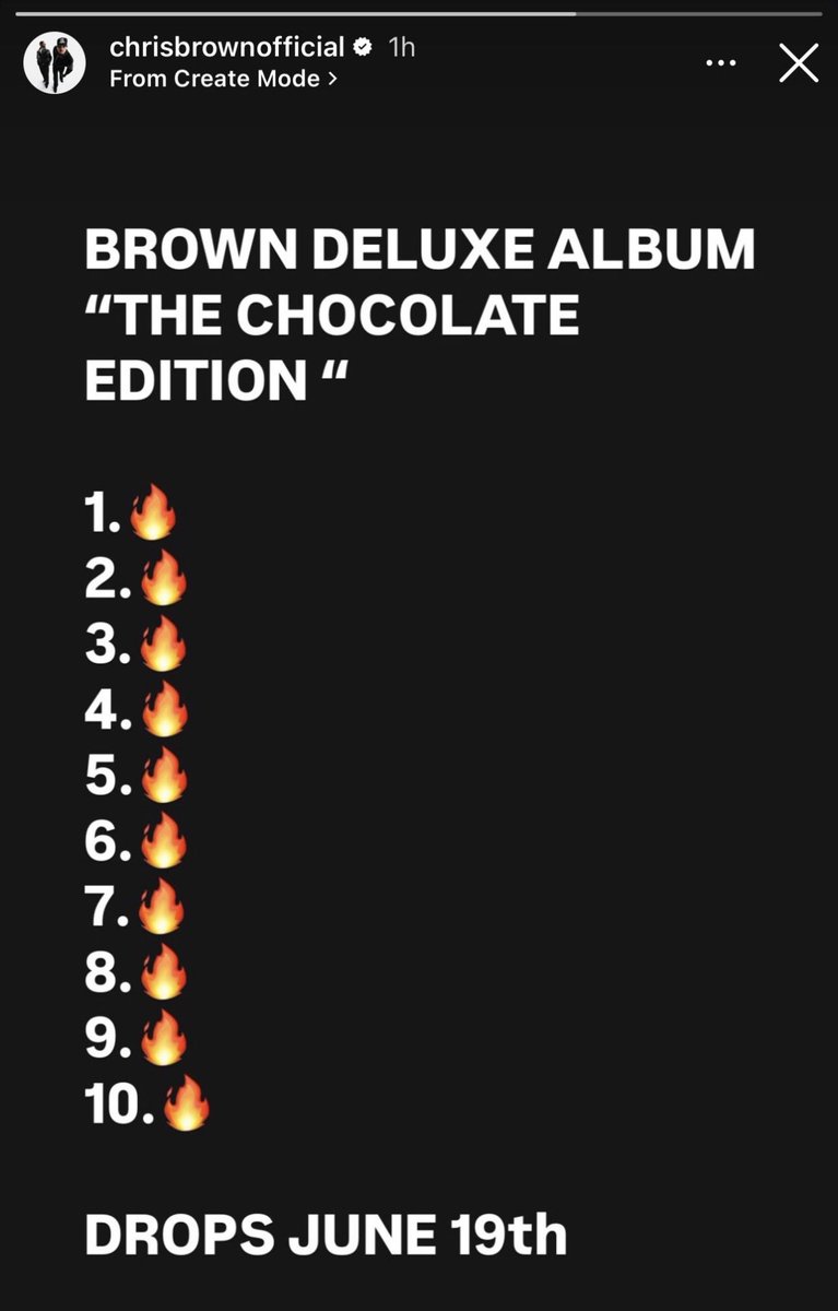 alamlezy's tweet photo. 🚨CHRIS BROWN🚨

💿 BROWN DELUXE (THE CHOCOLATE EDITION)

🎵 10 NEW SONGS
📅 JUNE 19 👀🔥 https://t.co/lEqF1u4jTD
