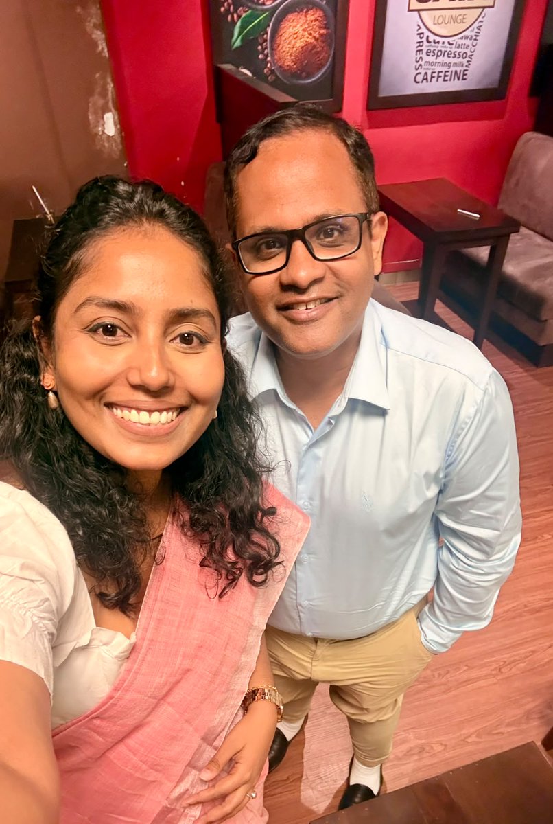 AjayKamalakaran's tweet photo. Wonderful evening with the brilliant writer, translator and civil servant @Mandulee2 

I can't wait to read the book Gallivanting, based on her travels to different countries. https://t.co/gyaBNPvjaV