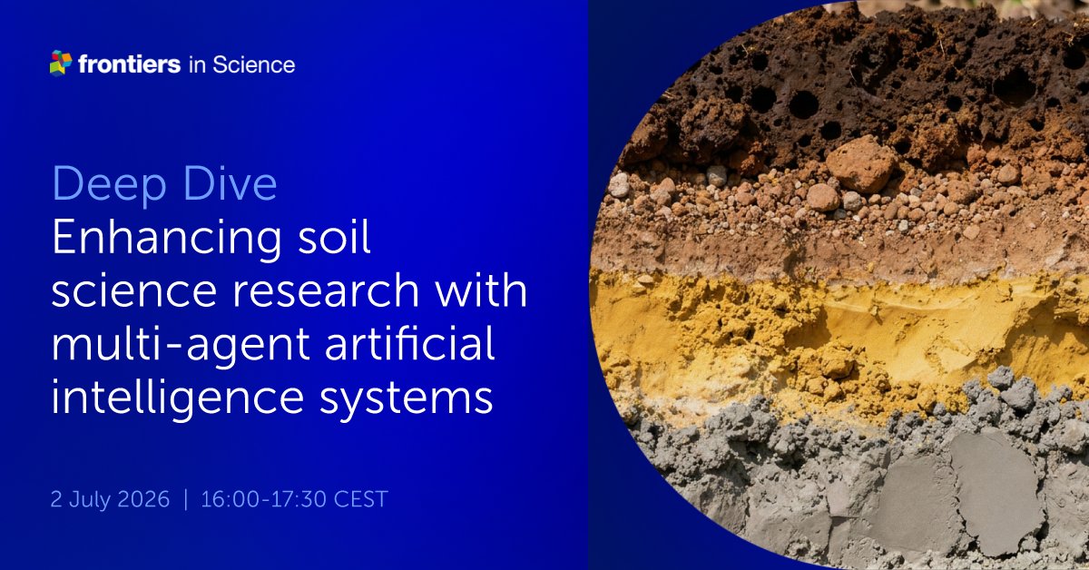 FrontScience's tweet photo. Explore how AI tools can revolutionize soil science, helping researchers better understand and adapt soils—and the systems they nurture—to a changing climate. Register for this Frontiers in Science webinar ➡️ https://t.co/5WtQUINStu
#FrontiersIn https://t.co/lJ2YBvZOqe